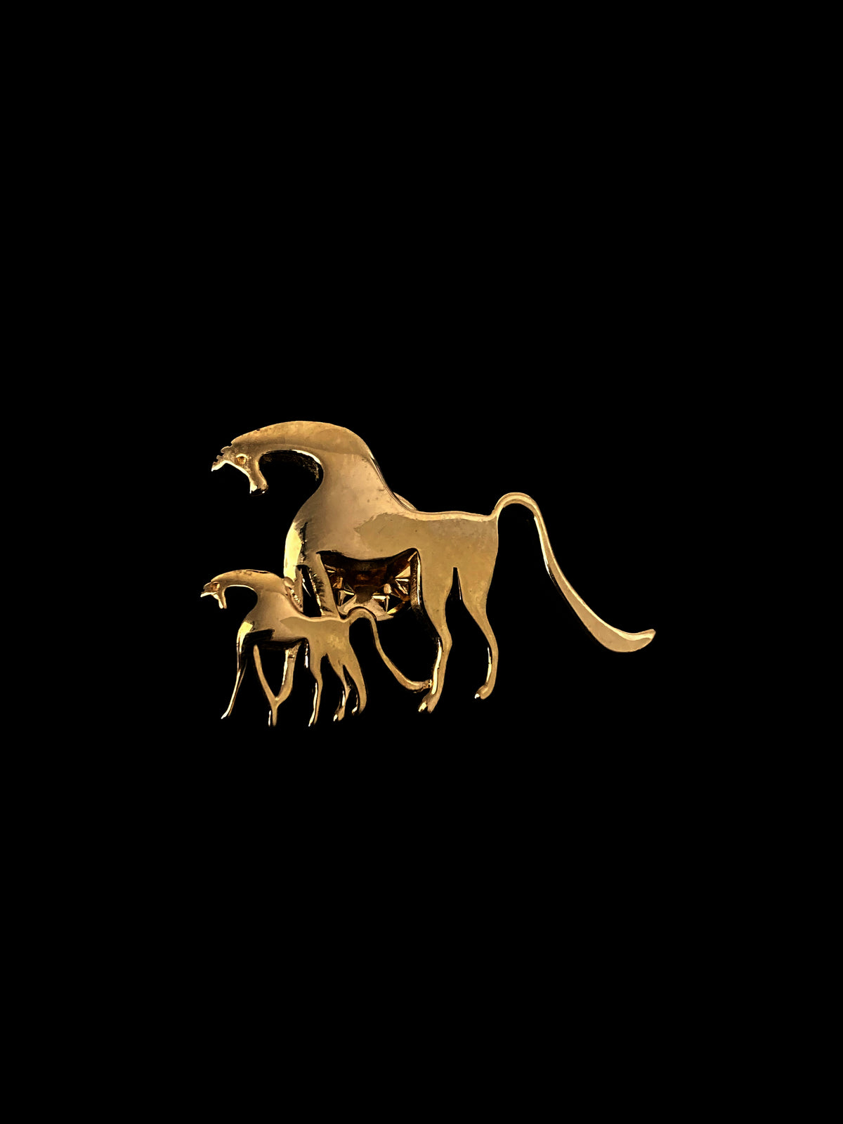 The Proud Brooch, gold-plated silver Arabian horse brooch