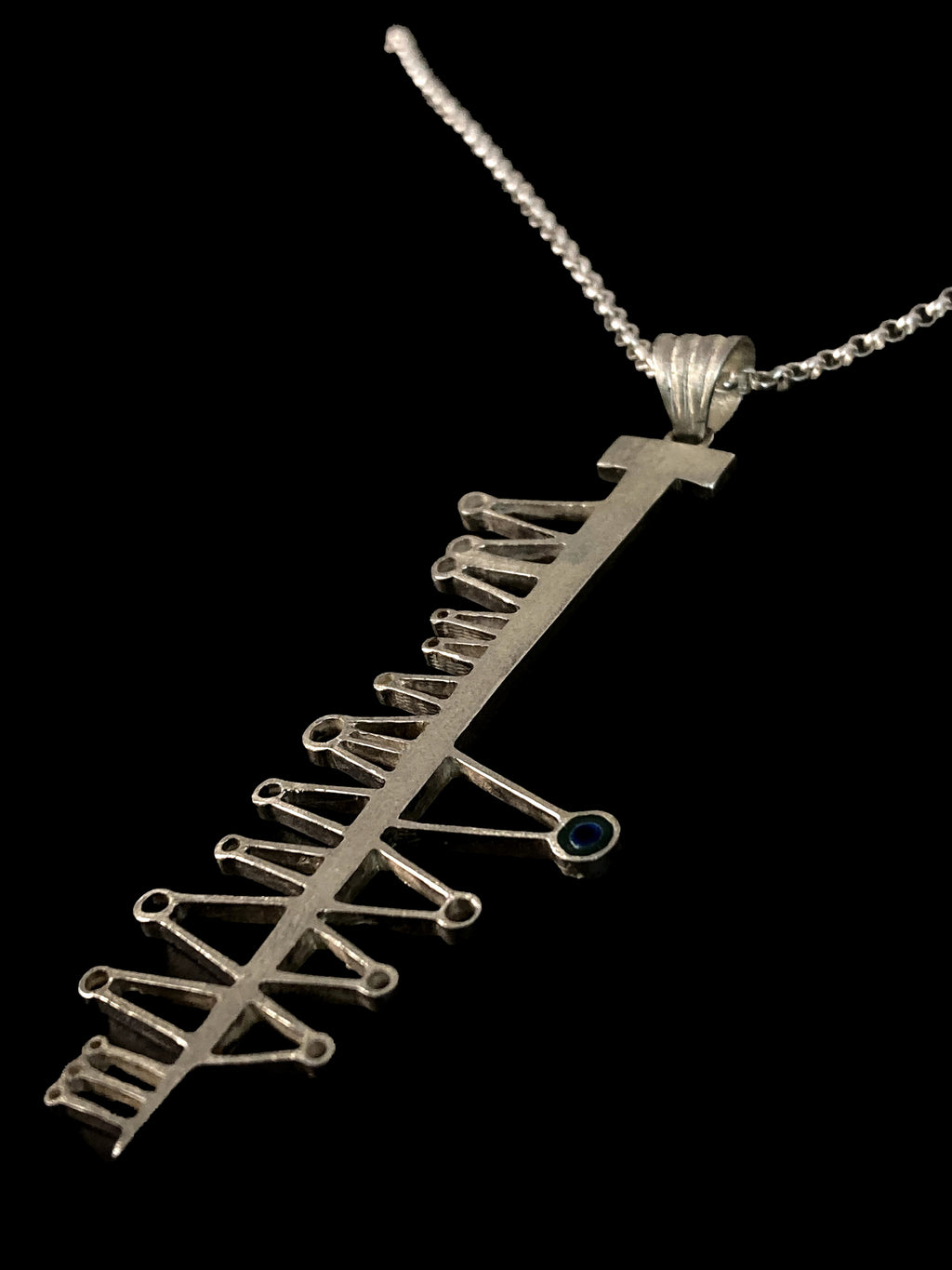 The Keyhole Spike Necklace worn