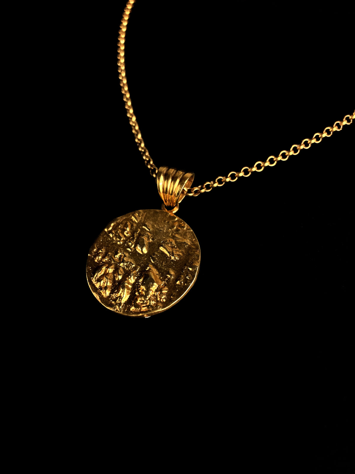 The RUM Necklace, gold-plated silver Wadi Rum mountain necklace