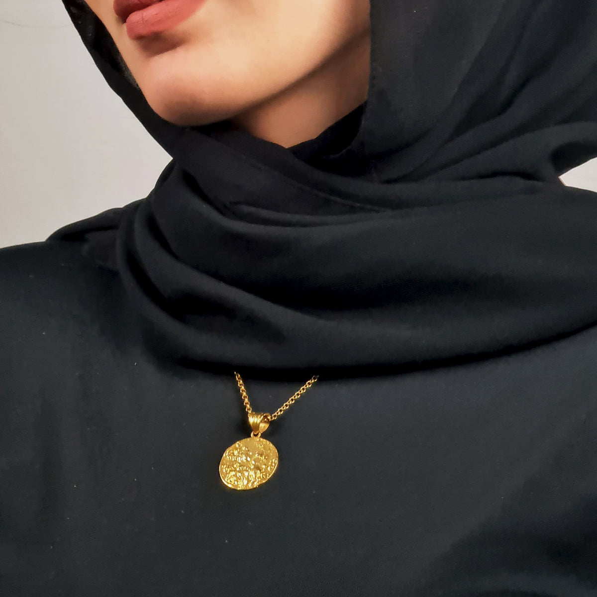 The RUM Necklace worn