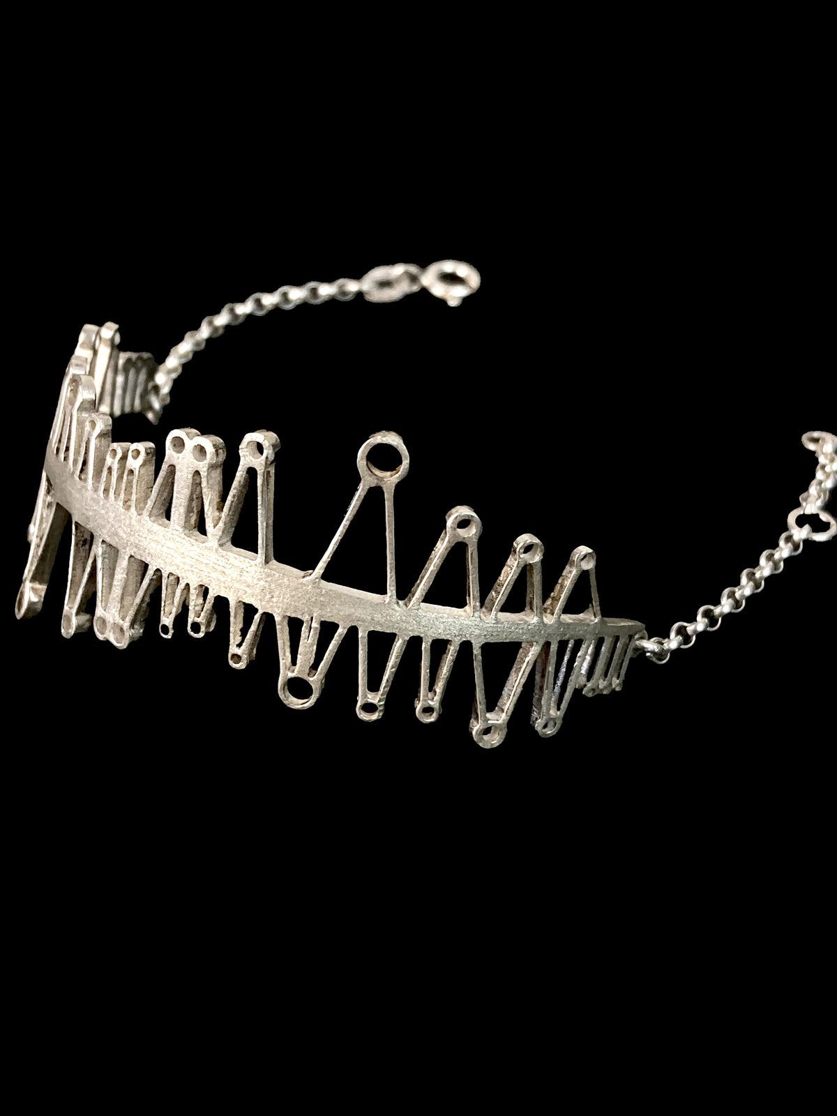 The Keyhole Bracelet, silver desert keyhole structure bracelet