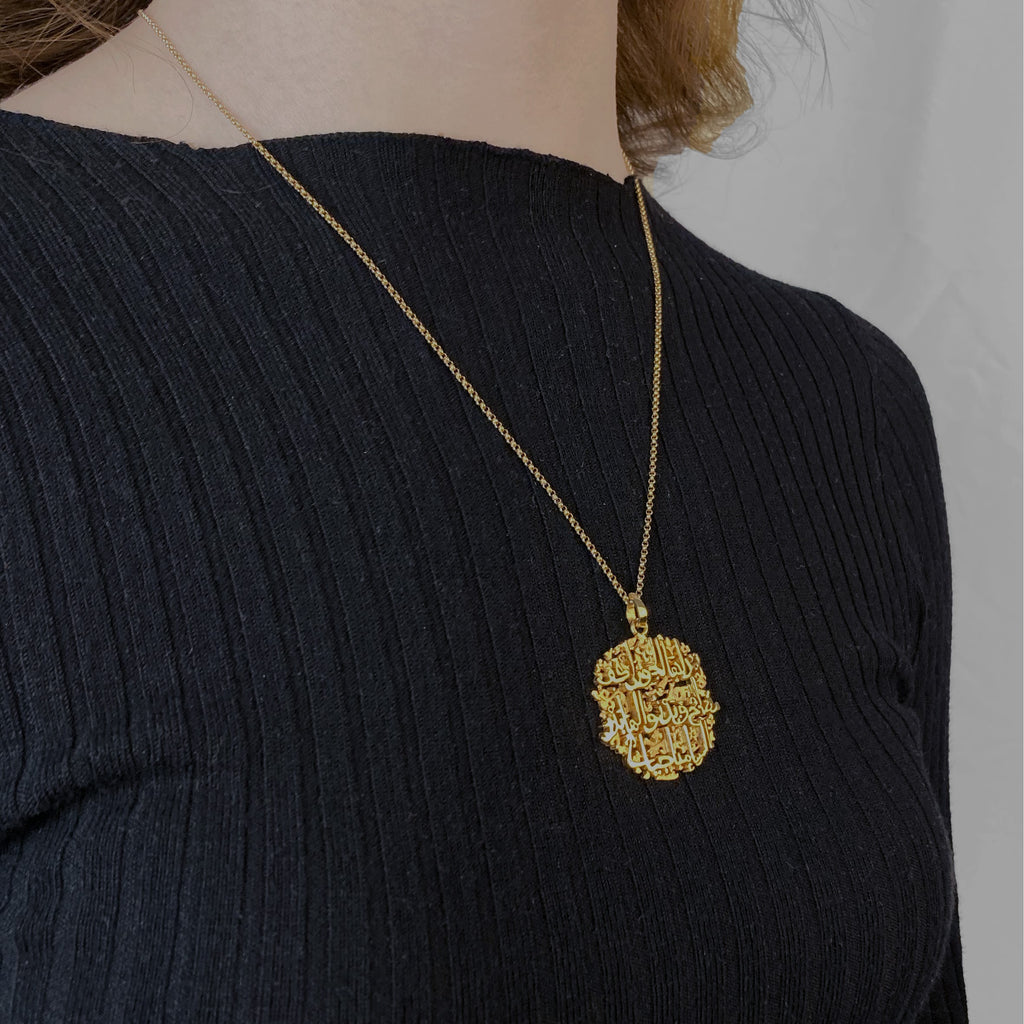 The Gemini Necklace worn