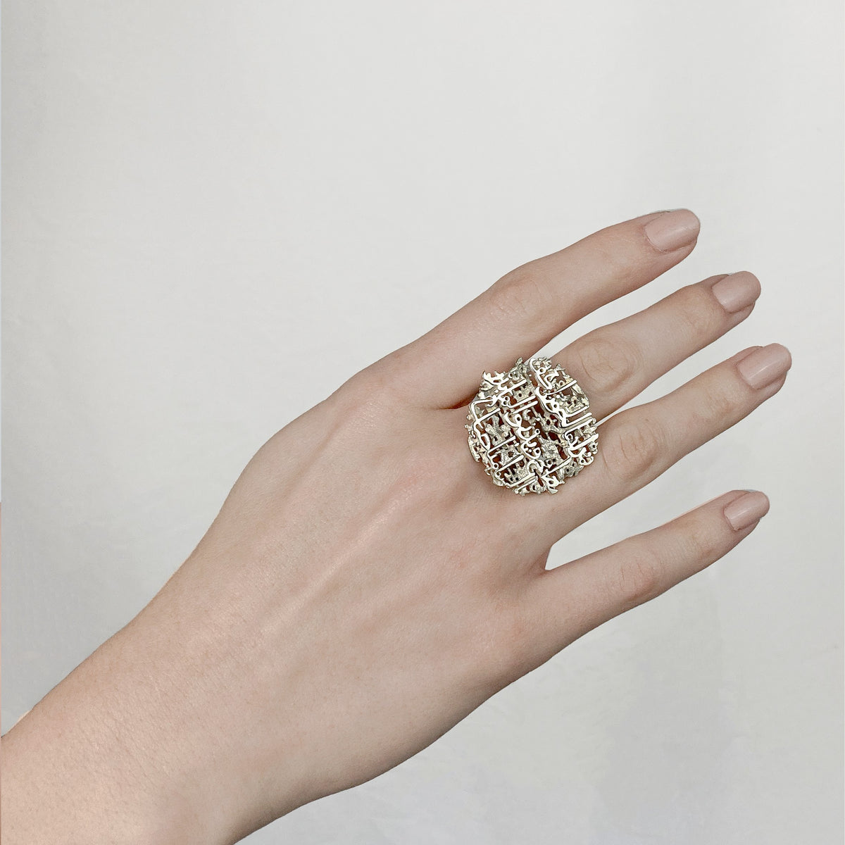 The Gemini Ring worn