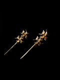 The Horse Mark Earrings, gold-plated silver Arabian horse petroglyph earrings